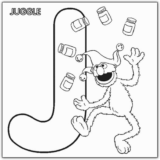 coloriage 1 rue sesame alphabet j